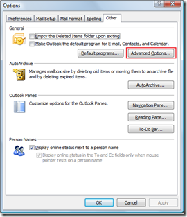 Microsoft Outlook 2007 E-mail Options