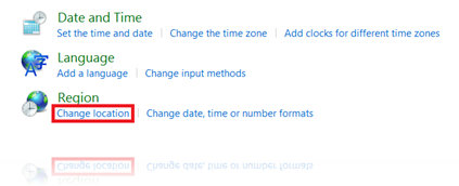 Change location in Windows 8.1