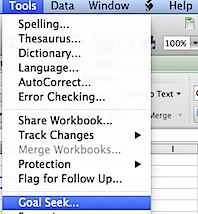 Goal Seek in Excel 2011 for Mac