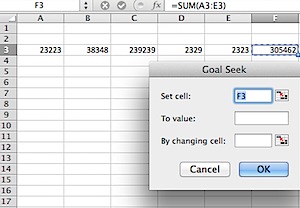 Goal Seek Screen in Excel