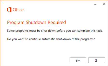 office 2013 automatic shut-down