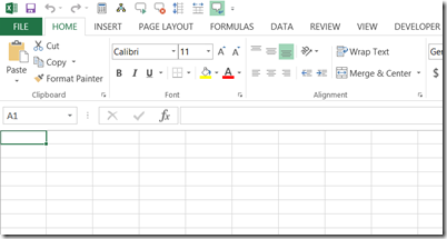 Excel worksheet without row and column header