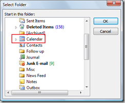  Change startup folder to calendar in Outlook 2013 and Outlook 2010