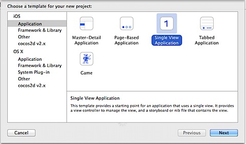 Single View Application Xcode