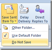 Do Not save message Outlook 2013