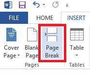 how to add page in word 2013