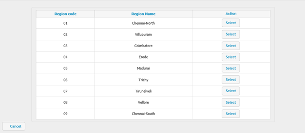 Select region based on location