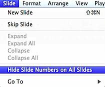 Hide Slide Number in Keynote