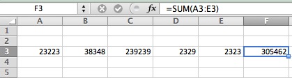 Simple Addition Formula in Excel