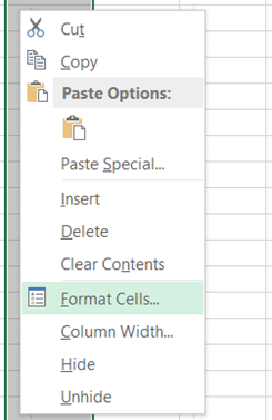 Format Cells in Excel