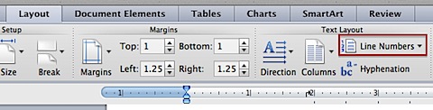 Word 2011 for Mac Layout Menu