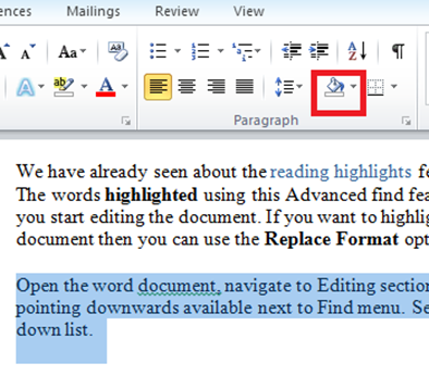 How to add background color to paragraph in Word – Ravi Shankar
